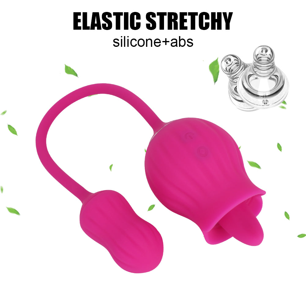 Tongue-licking Rose Toy With Vibrating Egg-EROSREALM