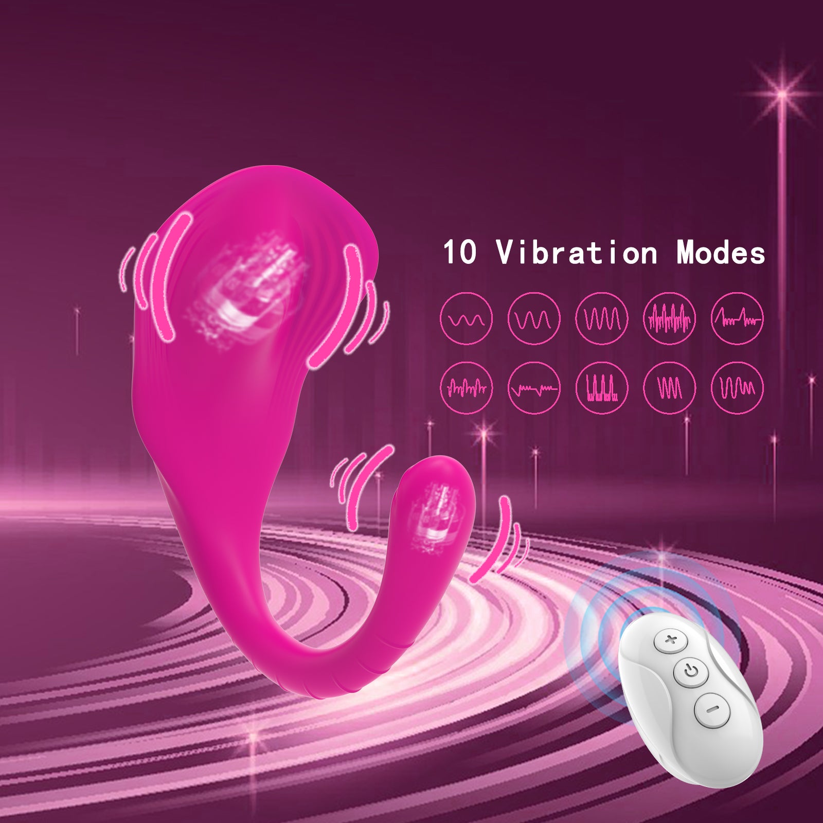 2-in-1 Wireless Remote Control Wriggling Panty Vibrator-EROSREALM