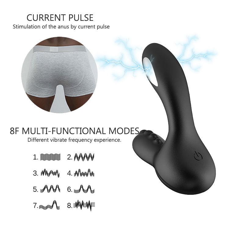 Anal Vibrator Anal Butt Plug 8 Speeds Electric Shock Prostate Massager-EROSREALM