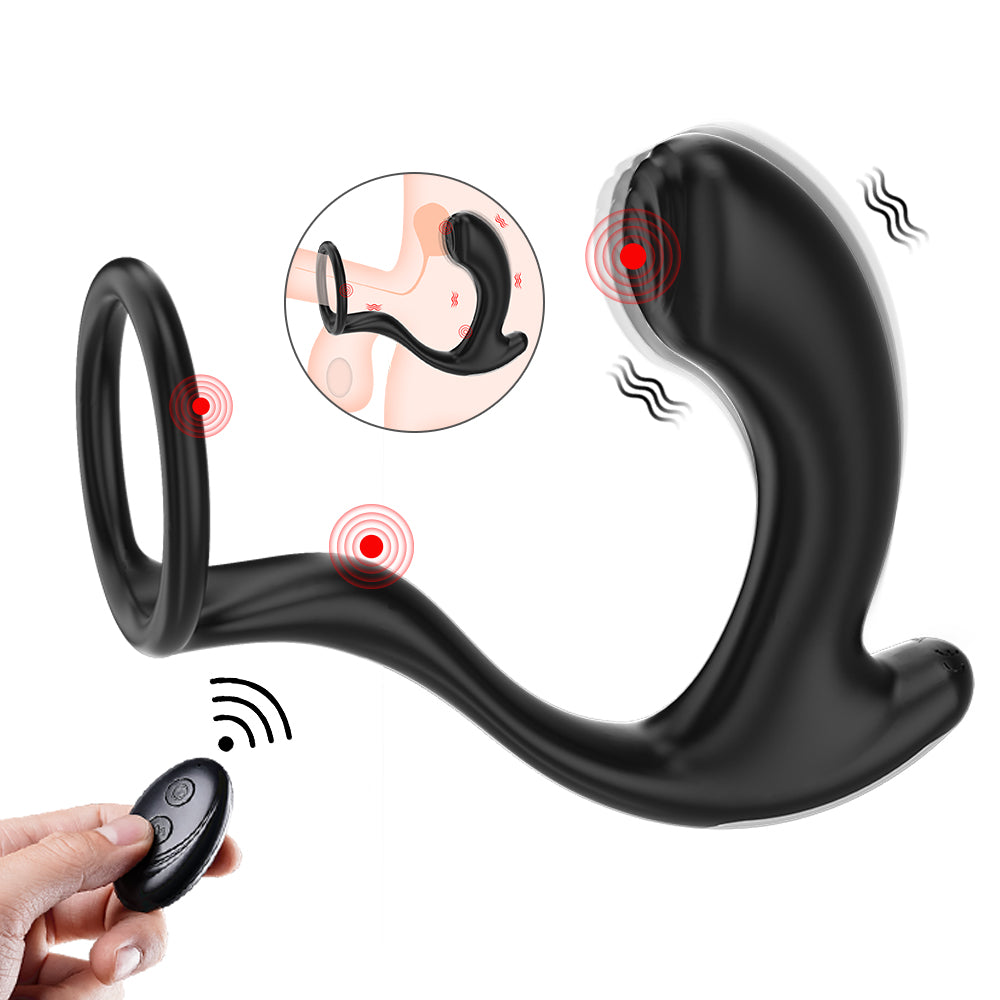 Greedy Finger Male Vibrating Clip Prostate Massager With Cock Ring-EROSREALM