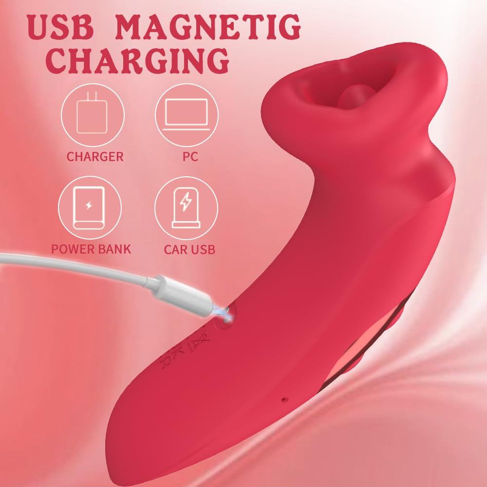 2-in-1 Clitoral Vibrator With 10 Tongue Licking Modes And 10 Sucking Modes-EROSREALM