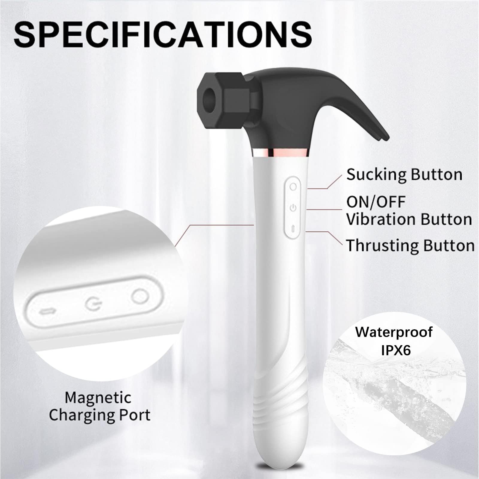 3-in-1 Sucking Vibrating Telescopic Hammer Vibrator-EROSREALM