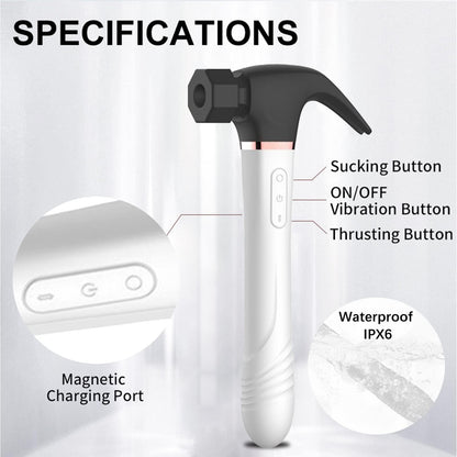 3-in-1 Sucking Vibrating Telescopic Hammer Vibrator-EROSREALM