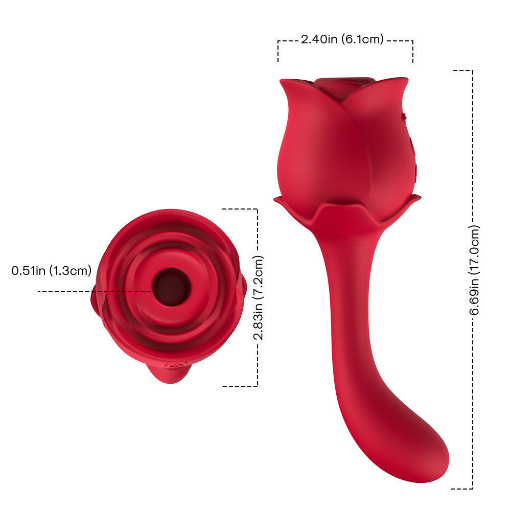 Usk-e05 2-in-1 Rose Sucking Vibrator-EROSREALM