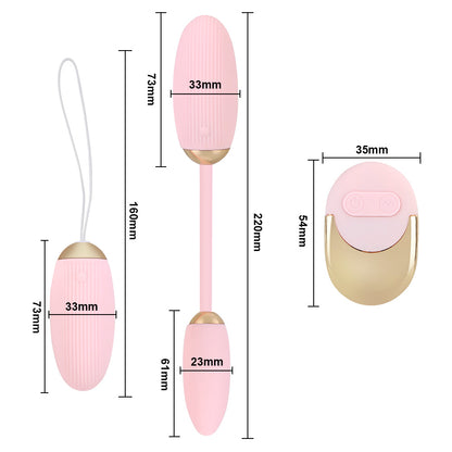 Double Head 10 Frequency Vibrating Eggs With Remote Control-EROSREALM