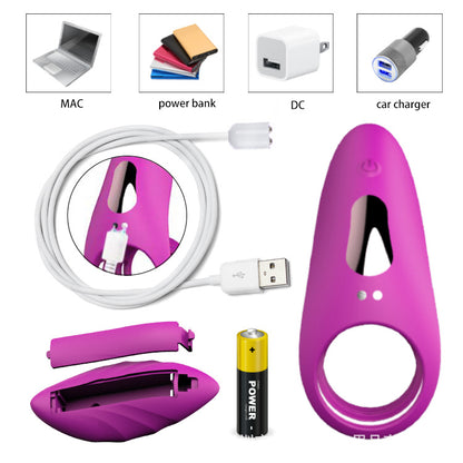 Lock Ring Usb Charging Vibration Wireless Remote Control Vibrating Rod Silicone Penis Ring-EROSREALM