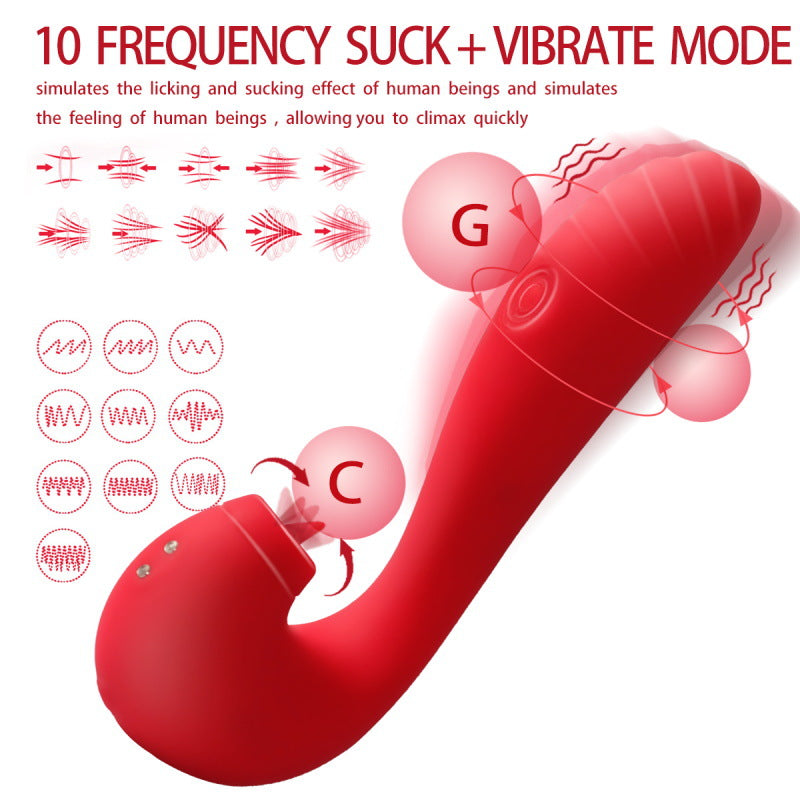 Red Velet - 3 In 1 Tongue Licking Tapping Vibration Massager-EROSREALM