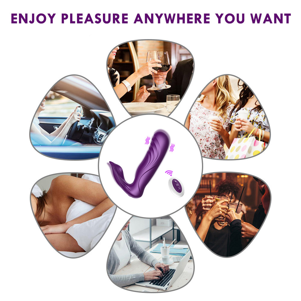 Thrusting Wearable Vibrator Orgasm Masturbator Pulsating Dildo Vibrator Remote Control-EROSREALM