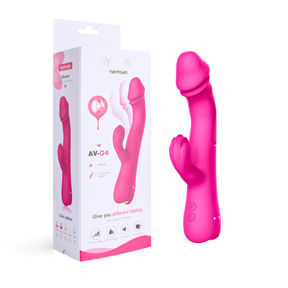 Double Head Rabbit Vibrator Dildos G-spots Clitoris Stimulator-EROSREALM