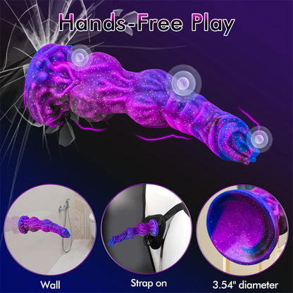 9.6 Inches Monster Dildo Fantasy Horse Dildo With 2 Big Knots And Strong Suction Cup-EROSREALM