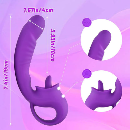 Ava 2-in-1 Tongue-licking Vibrator-EROSREALM