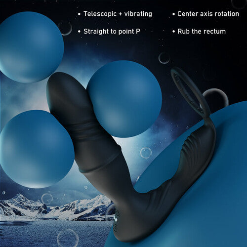 Blockbuster Remote Control Vibrating Telescopic Prostate Massager-EROSREALM