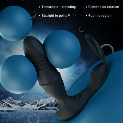 Blockbuster Remote Control Vibrating Telescopic Prostate Massager-EROSREALM