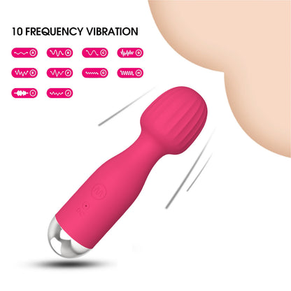 Mini Mushroom-head Wand Vibrator-EROSREALM