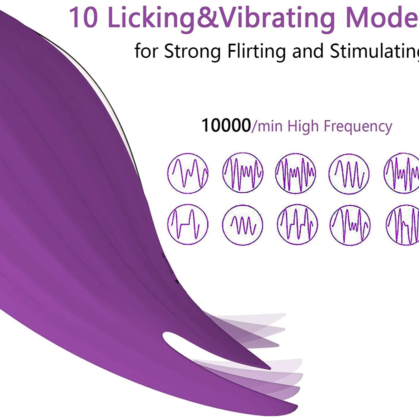 Clitoral Sucking Licking Vibrator with 10 Powerful Vibrations 5 Intensity Suctions. 2 in 1 Waterproof Clit Sucker Nipple Stimulator-EROSREALM