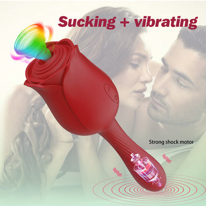 2in1 Rose Toy Sucking Clitoral G-spot Vibrator-EROSREALM