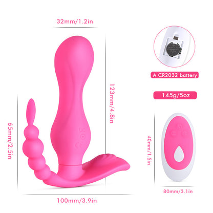 Double Head Silicone Vibrator with Remote Control-EROSREALM