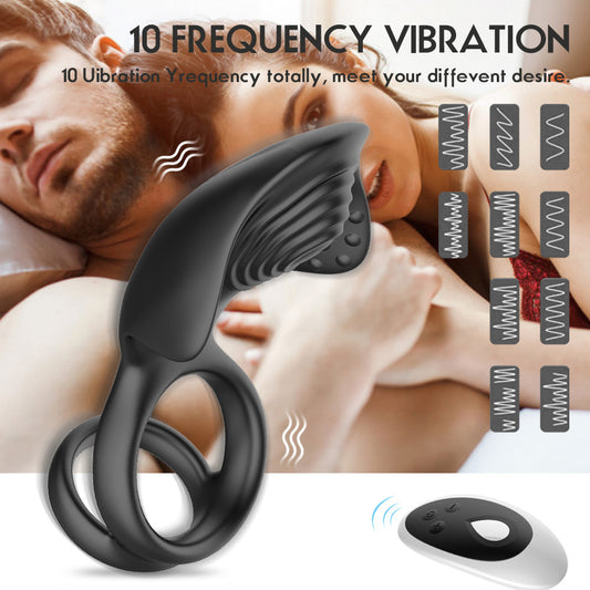 Silicone Vibration Cock Ring Prostate Masturbation Penis Ring-EROSREALM