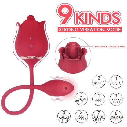 Rose Toy With 9 Tongue Licking Modes Clitoral Vibrator-EROSREALM