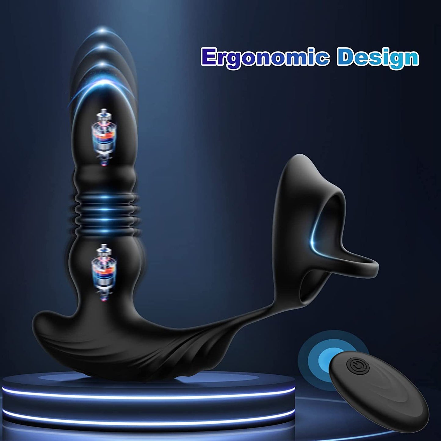 Telescopic Anal Vibrator Prostate Massage Vibrator Buttplug Stimulator Delay Ejaculation Cock Ring Dildos-EROSREALM