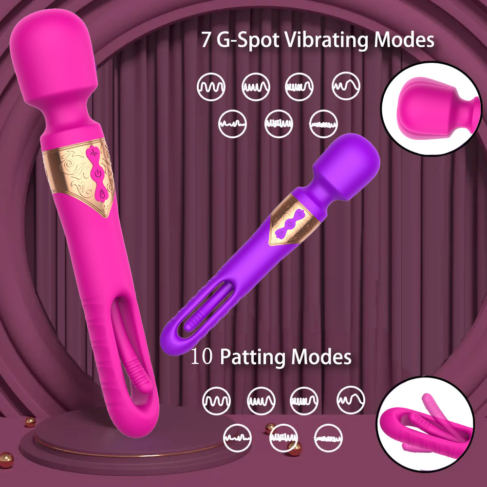 Ellie Flicker 2-in-1 Finger-slapping Wand Vibrator-EROSREALM