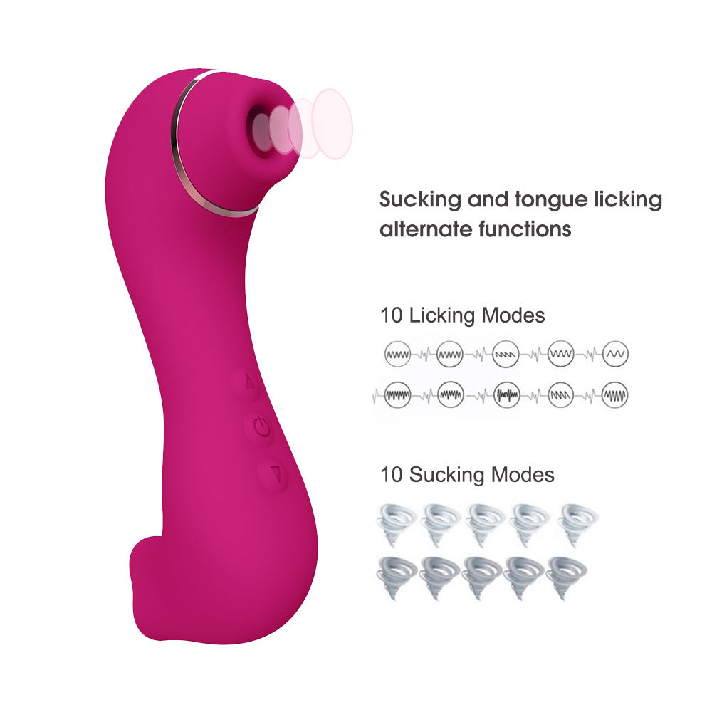 Clitoral Sucking & Licking G Spot Vibrator for Double Stimulation. Clit Tongue Stimulator Vaginal Breast Nipple Massager-EROSREALM