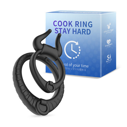 Bullfighting Double Rings Vibrating Penis Ring For Couples-EROSREALM