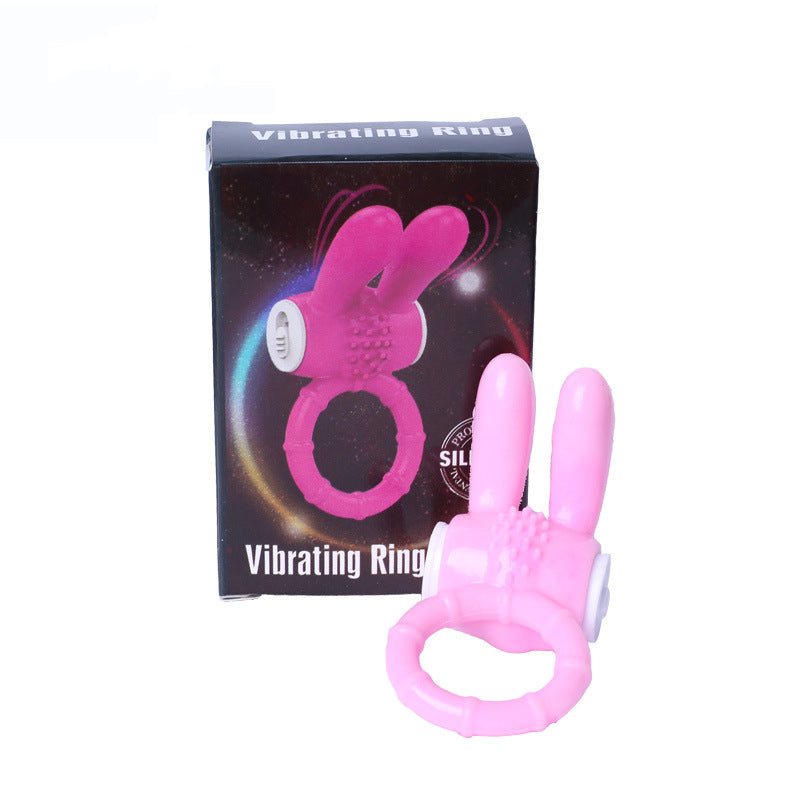 Male Rabbit Vibrating Penis Ring Tongue Licking Vibration Penis Ring-EROSREALM