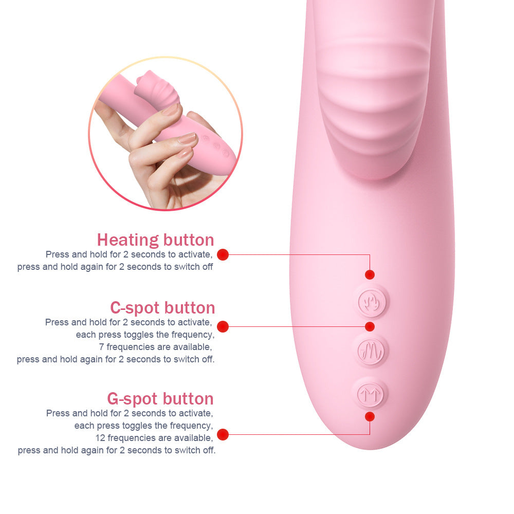 3-in-1 Heated Tongue-licking & Thrusting G-spot Vibrator-EROSREALM