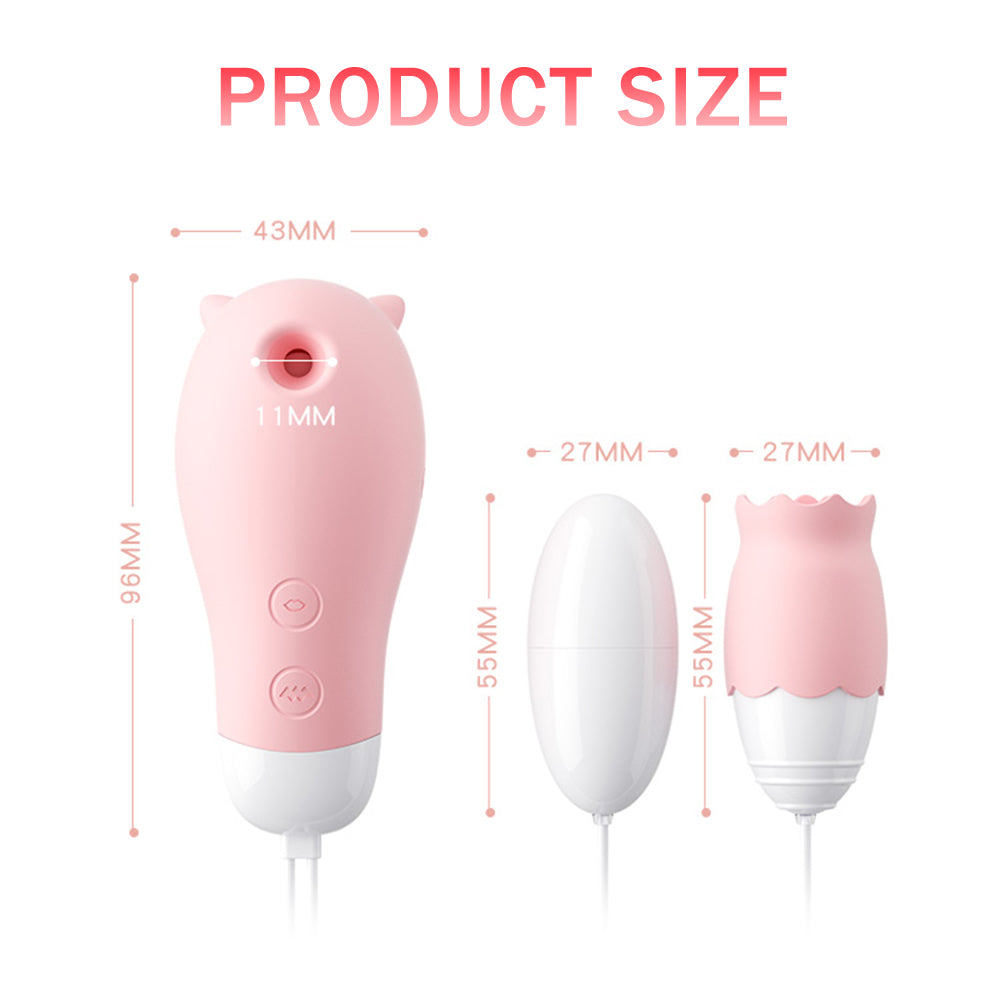 3 In 1 Sucking Tongue Licking Vibrator Invisible Egg-EROSREALM