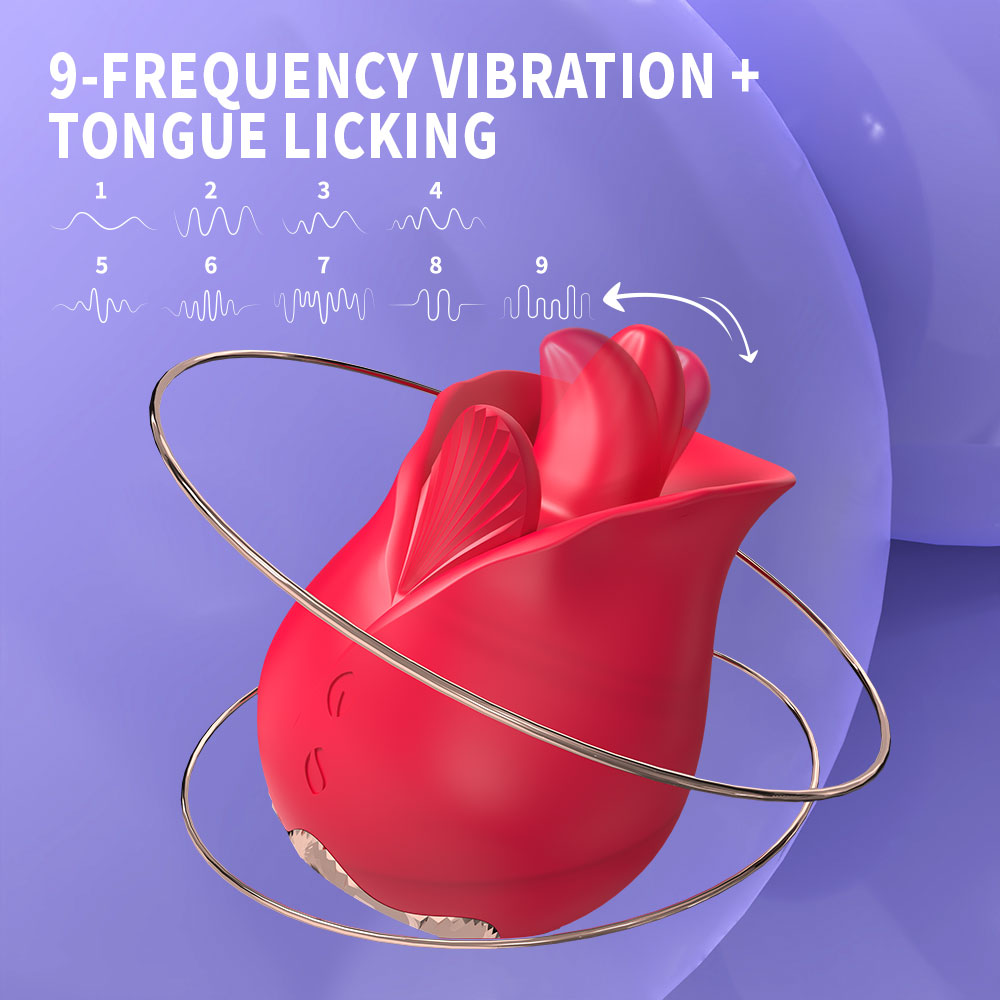 Roman 9 Frequency Tongue-licking Rose Toy-EROSREALM