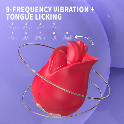 Roman 9 Frequency Tongue-licking Rose Toy-EROSREALM