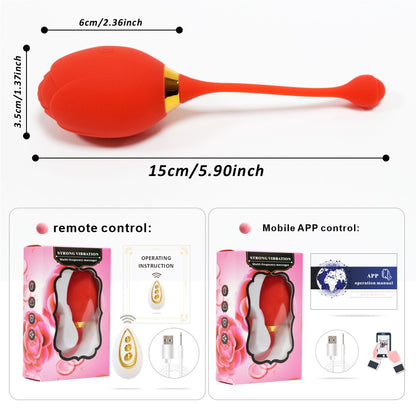 App / Wireless Remote Control Rose Anal Vibrator-EROSREALM