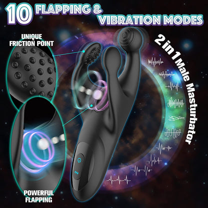 2-in-1 Tapping & Vibrating Male Glans Trainer-EROSREALM