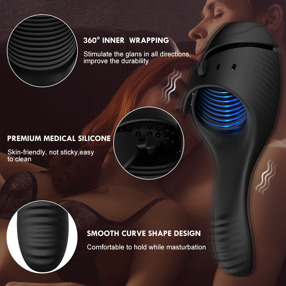 10 Modes Penis Delay Trainer Automatic Glans Stimulate Massager-EROSREALM