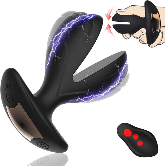 Vibrating Anal Plug with Electric Shock Pulse Vibrator. Anal Vibrator Prostate Massager for Men with Remote Control-EROSREALM