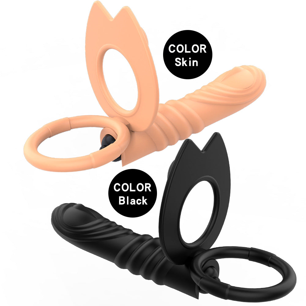 Vibrating Double Cock Rings Vibrator For Couples-EROSREALM