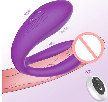 Remote Control Double Penetration Vibrator Sex Toy for Couple-EROSREALM