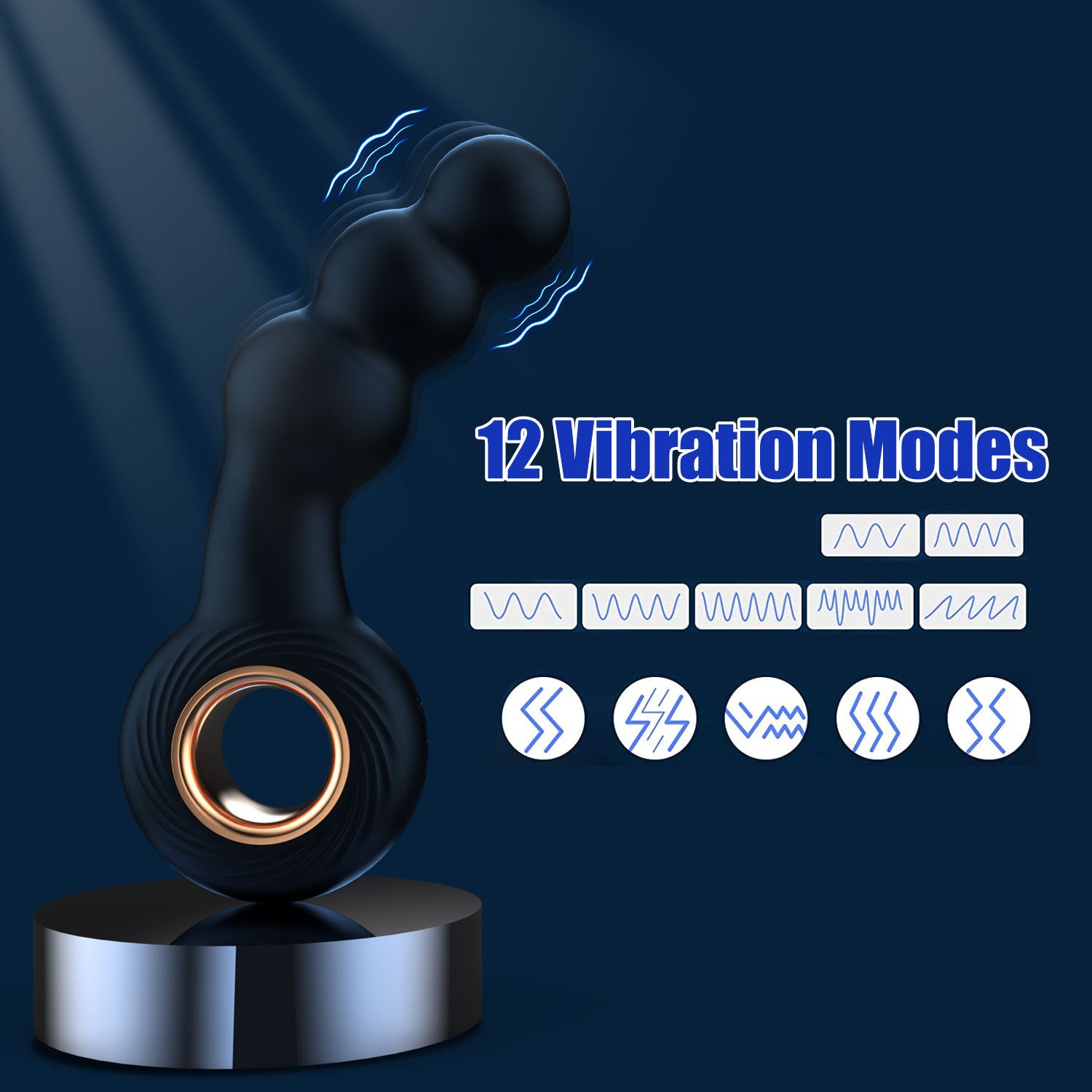 Manual Control Vibrating Anal Beads-EROSREALM