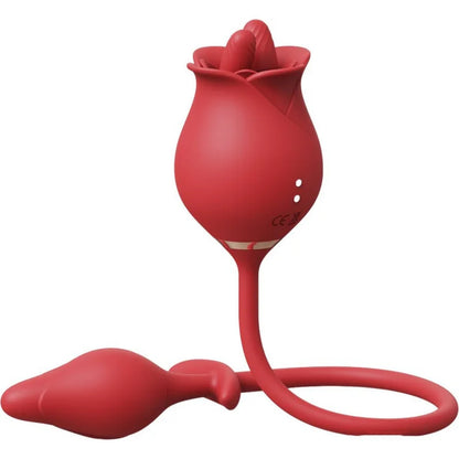 Romeo Double-pistil Tongue-licking Rose Toy With Vibrating Anal Plug-EROSREALM