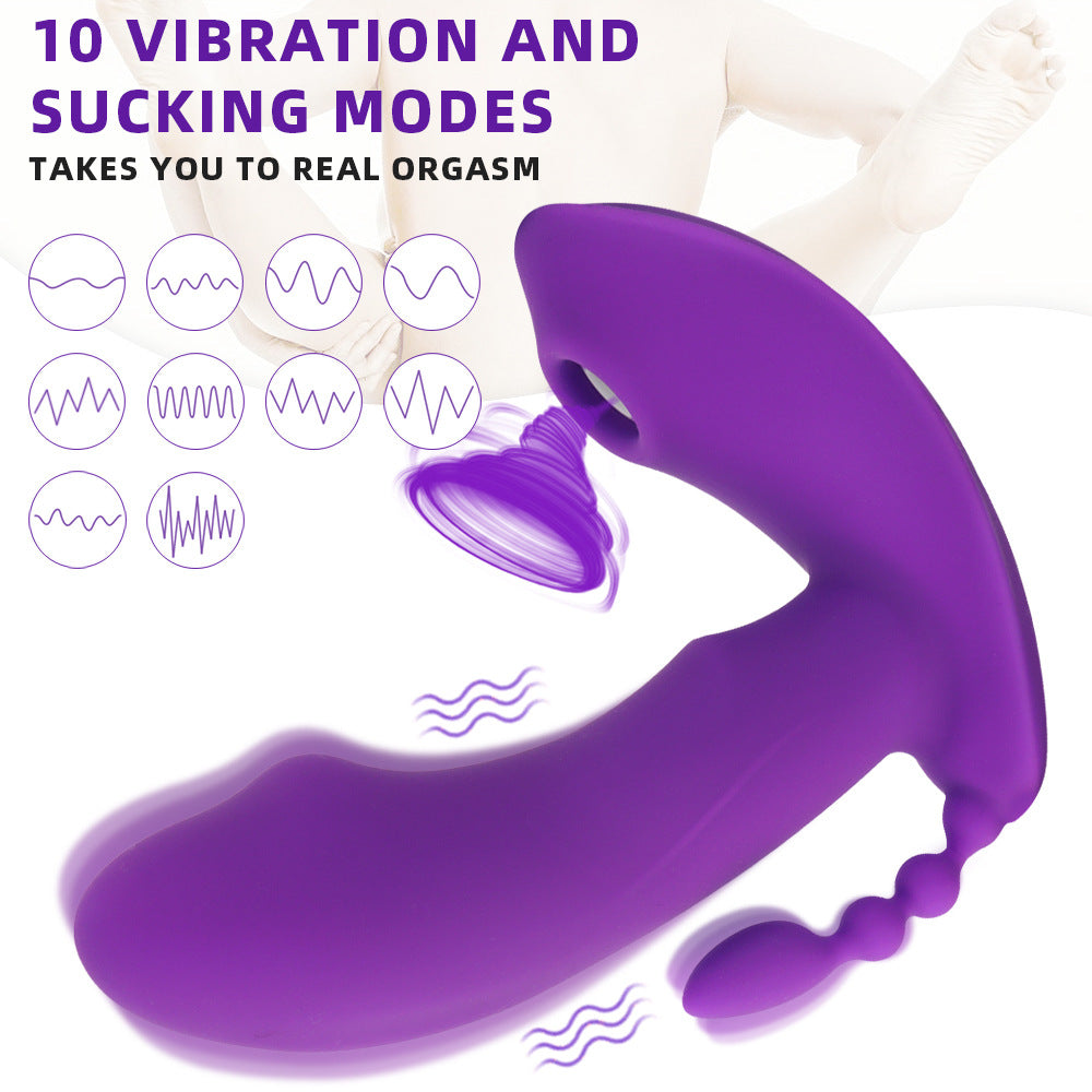 3-in-1 Wireless Remote Control Sucking Wearable Vibrator-EROSREALM