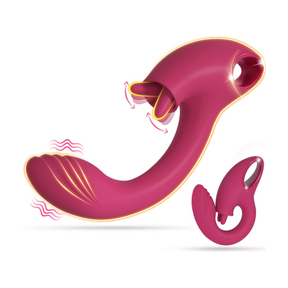 2-in-1 Rotating Tongue Stimulator & G-spot Vibrator-EROSREALM