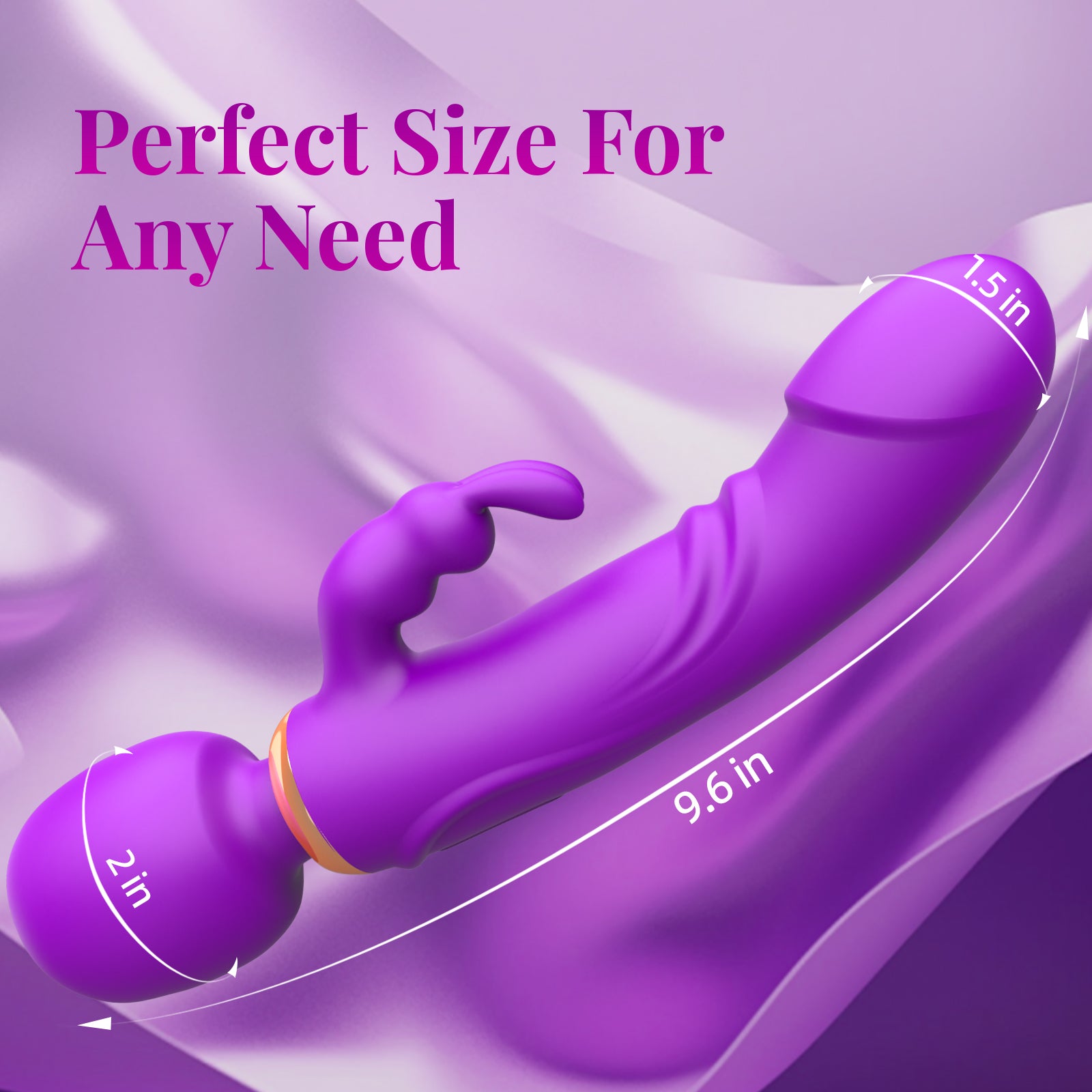 3-point Strong Shock Rabbit Wand Dildo Vibrator - Red-EROSREALM