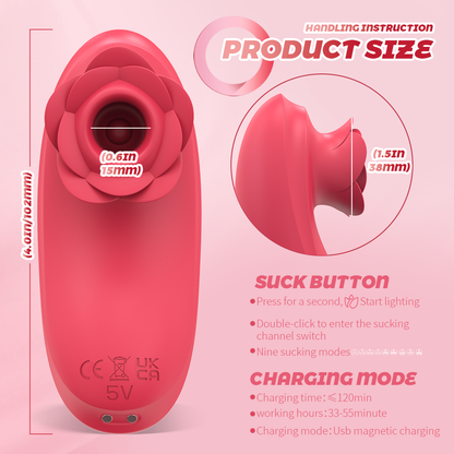 Rose Clitoral Moisture Blow Vibrator-EROSREALM