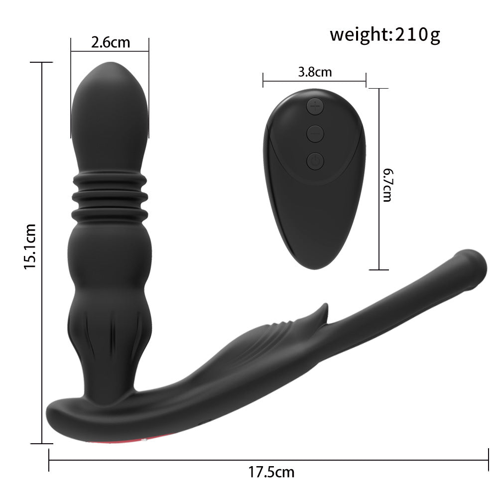 Retractable Prostate Massager With Penis Ring Sex Toy For Couples-EROSREALM