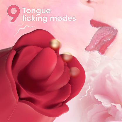 Rose Toy With 9 Tongue Licking Modes Clitoral Vibrator-EROSREALM