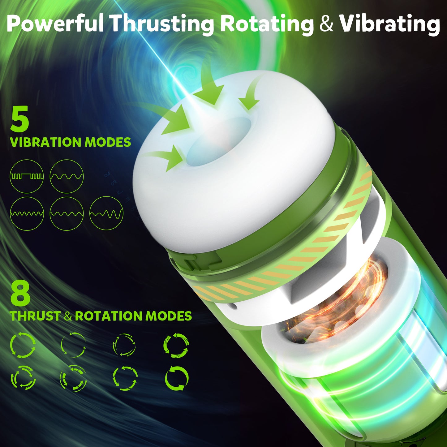 3-in-1 Thrusting Rotating Vibrating Male Penis Stroker-EROSREALM