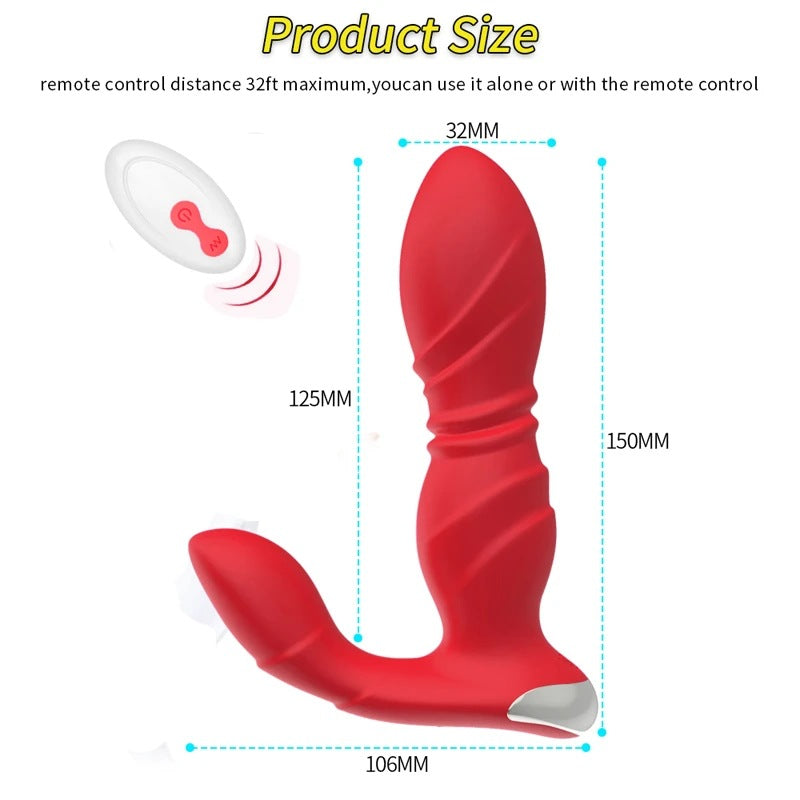 2-in-1 Thrusting Wearable Vibrator Double Ways To Control-EROSREALM