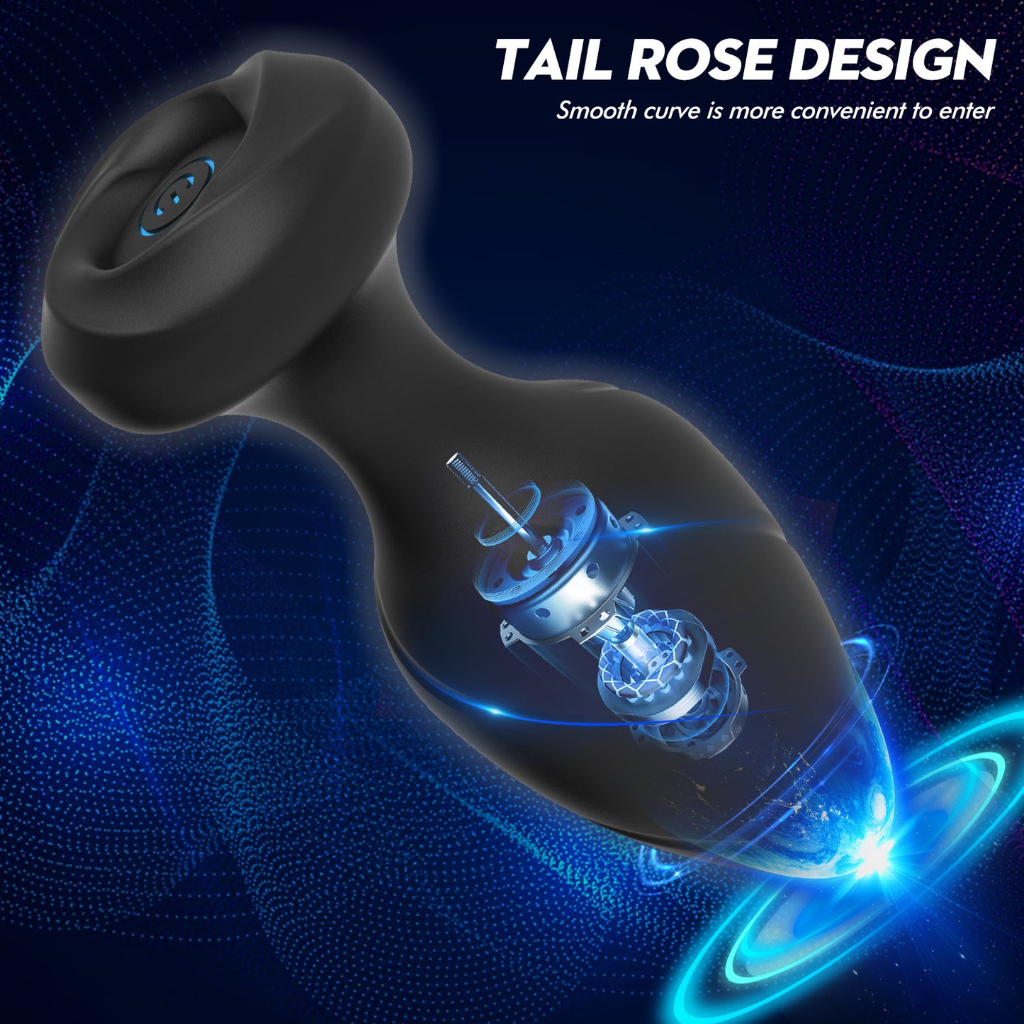 Thread Head Rose Anal Vibrator App Remote Control Vibration Anal Plug-EROSREALM