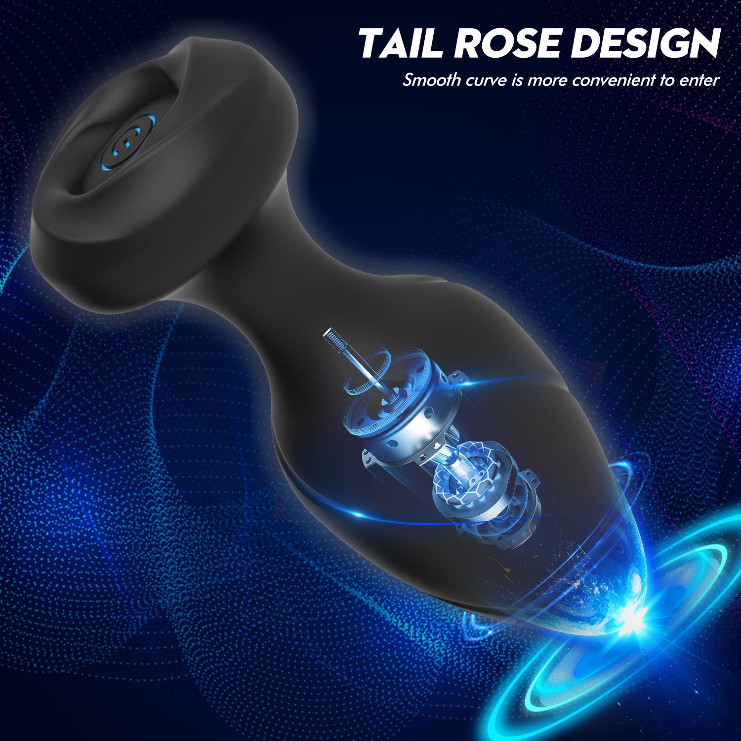 Thread Head Rose Anal Vibrator App Remote Control Vibration Anal Plug-EROSREALM